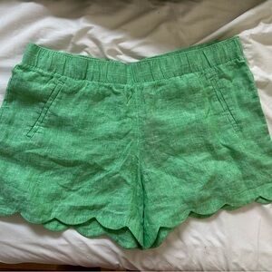 Lilly Pulitzer Green Scalloped High Waist Shorts